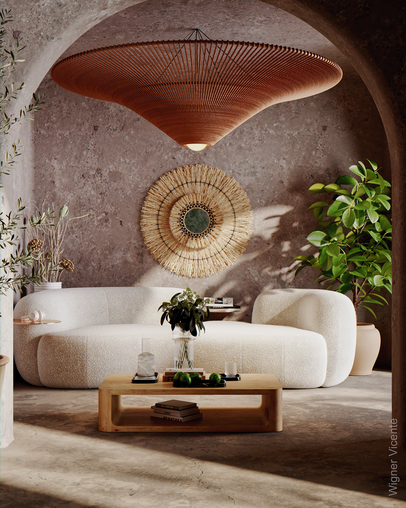 3ds max architecture archviz CGI corona interior design  modern spain visualization Wabi Sabi