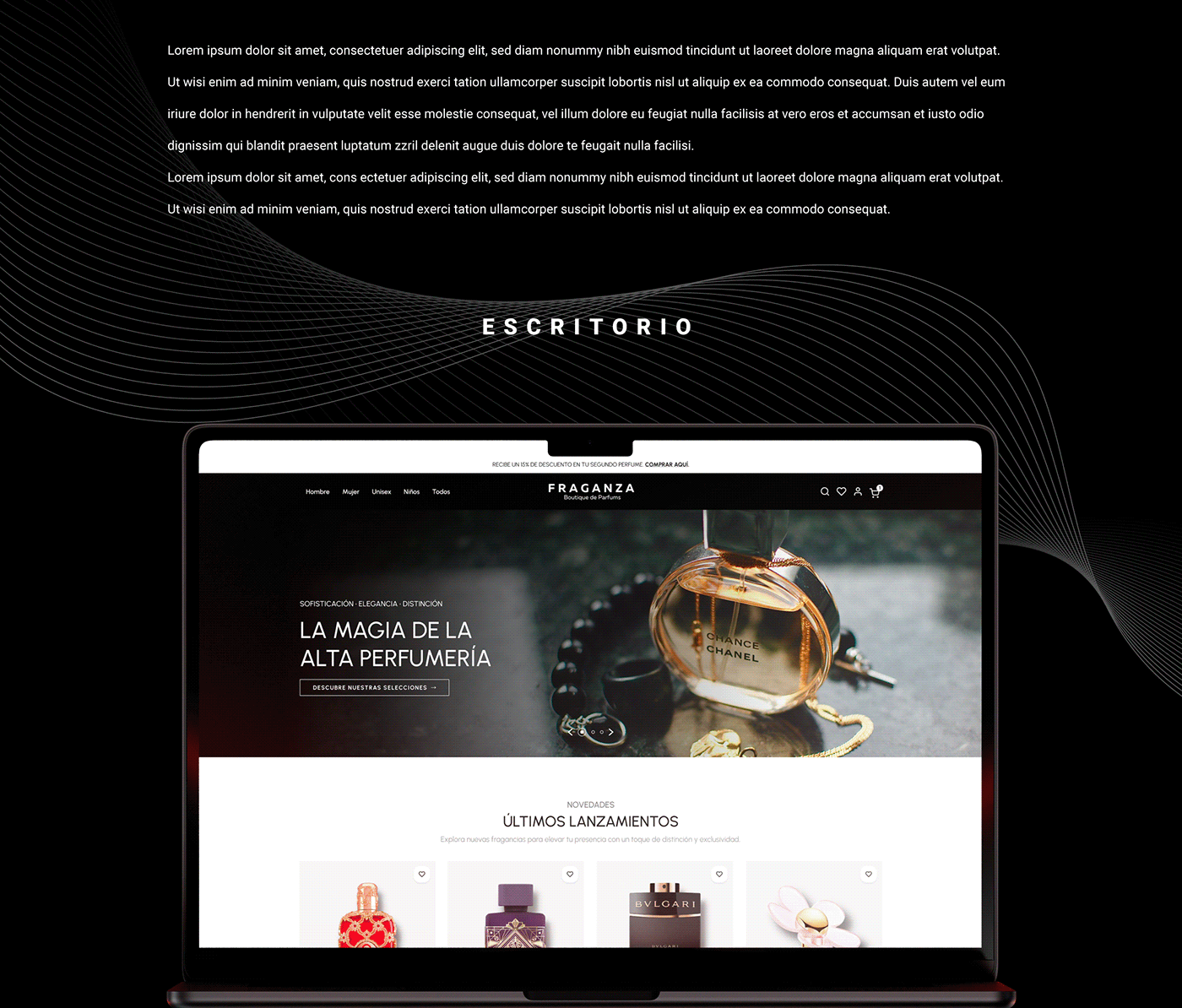 design web UI/UX perfume graphic design  logo Website