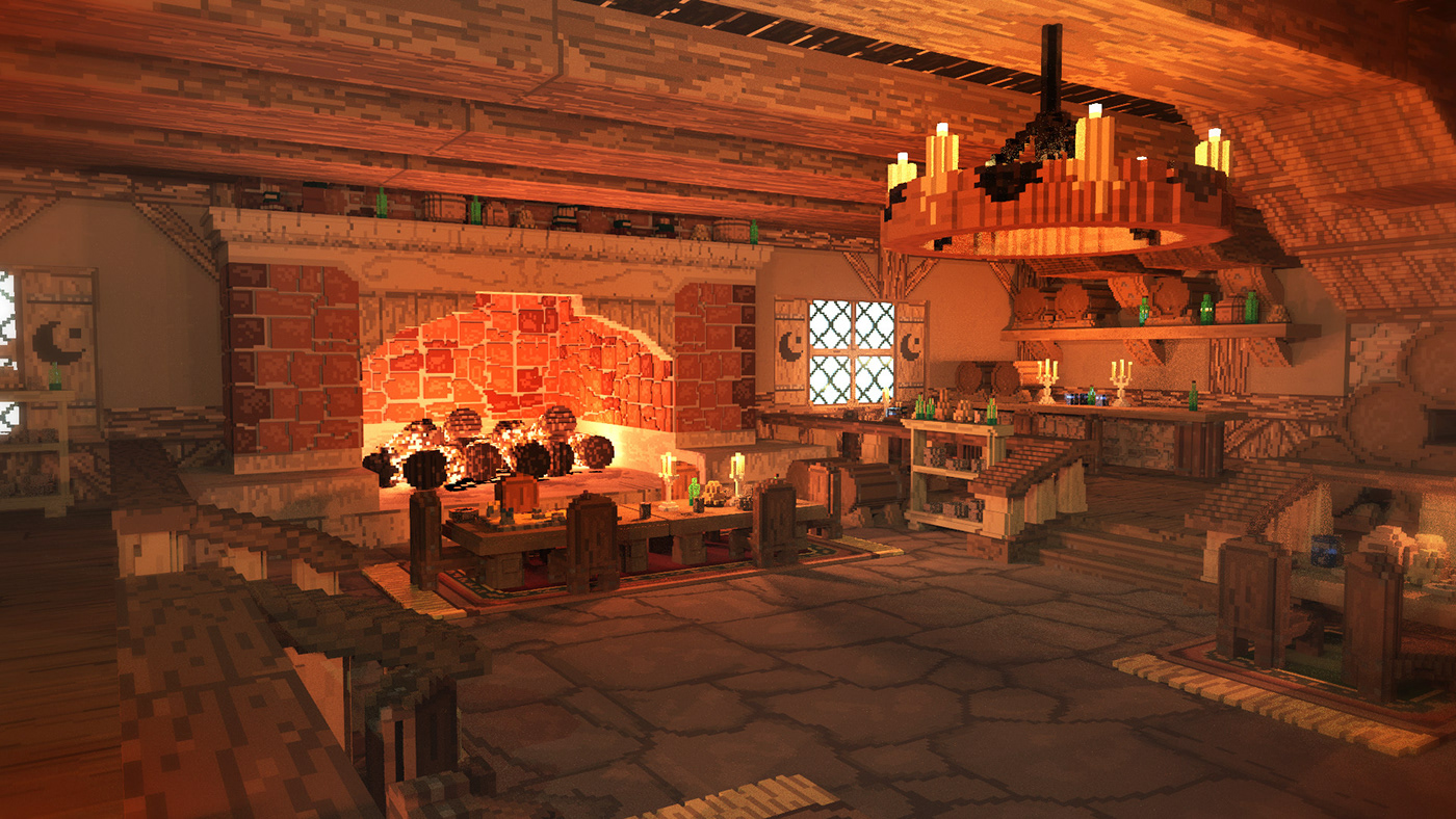 Tavern warcraft inn voxel voxelart 3D Magicavoxel architecture gameart environment