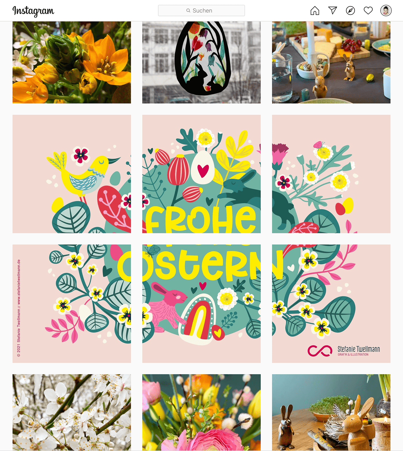blumen floral Frühling hase ILLUSTRATION  kartenillustration Ostern pastell postkarte Vektorillustration