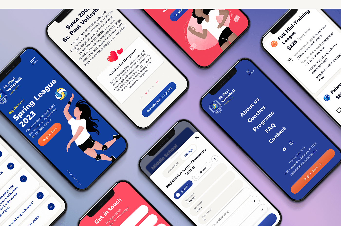 Figma ILLUSTRATION  landing page sports UI/UX user interface volleyball Web Design 