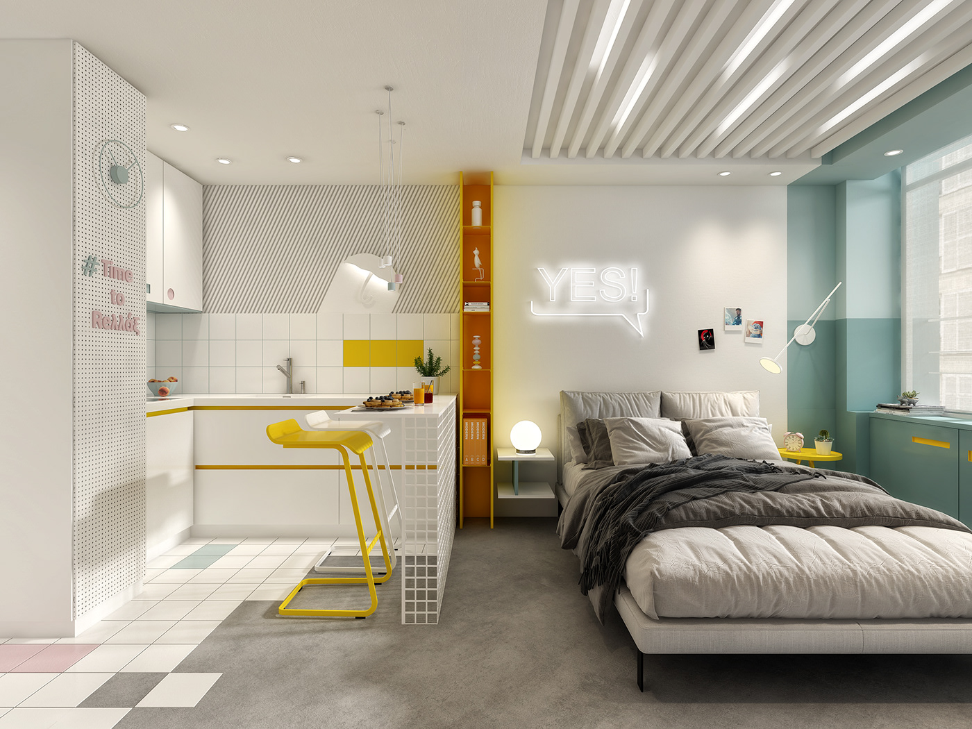 interior design  architecture airbnb apartment Greece THESSALONIKI design tiles pastel colors home