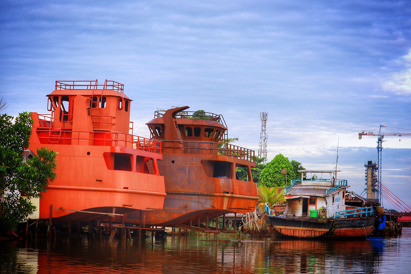 Mining river ship transportations Urban water Work 