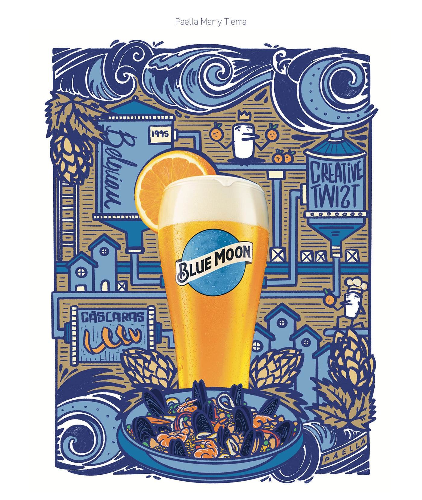 beer BLUEMOON cerveza ilustracion ilustraciondigital ILUSTRADO Procreate Receta recetario sketchbook