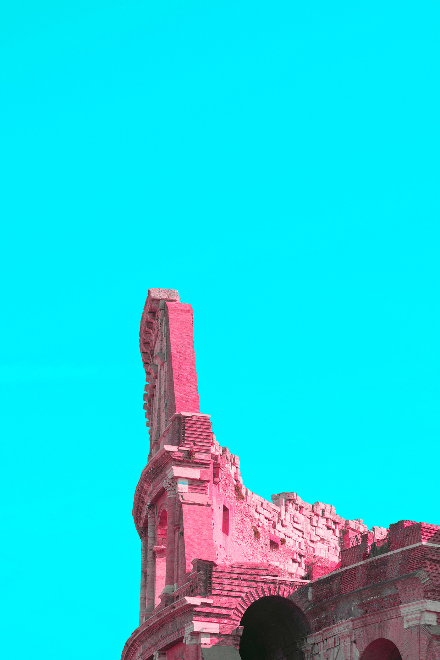 Rome colosseum Photography  art photography color grading pink cyan colour art architecture bold color Italy ruins Rome empire fresh fresh colour roma Europe Travel SKY magenta