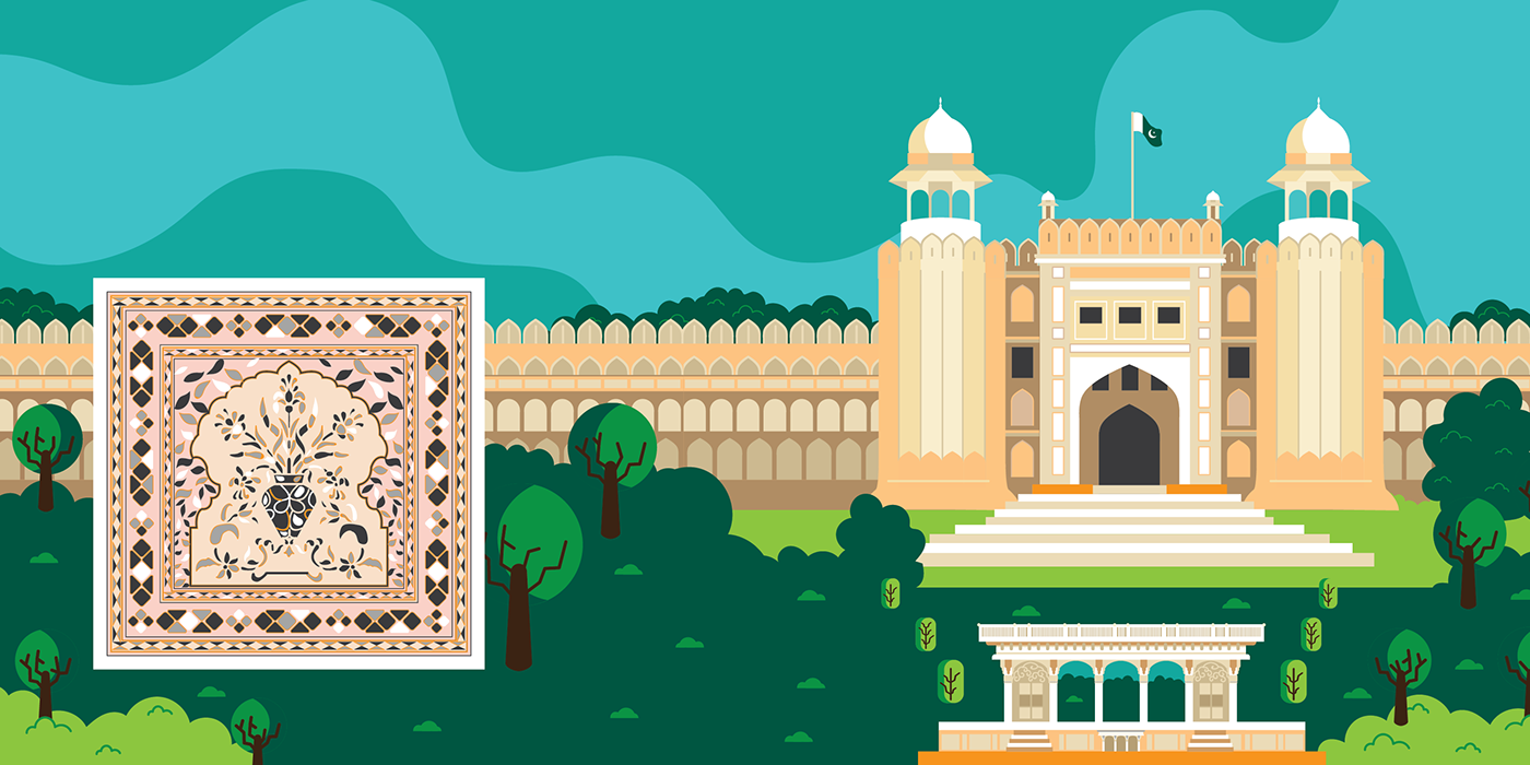 book illustration children's book historical places history map monuments mughal Pakistan places to visit Subcontinent