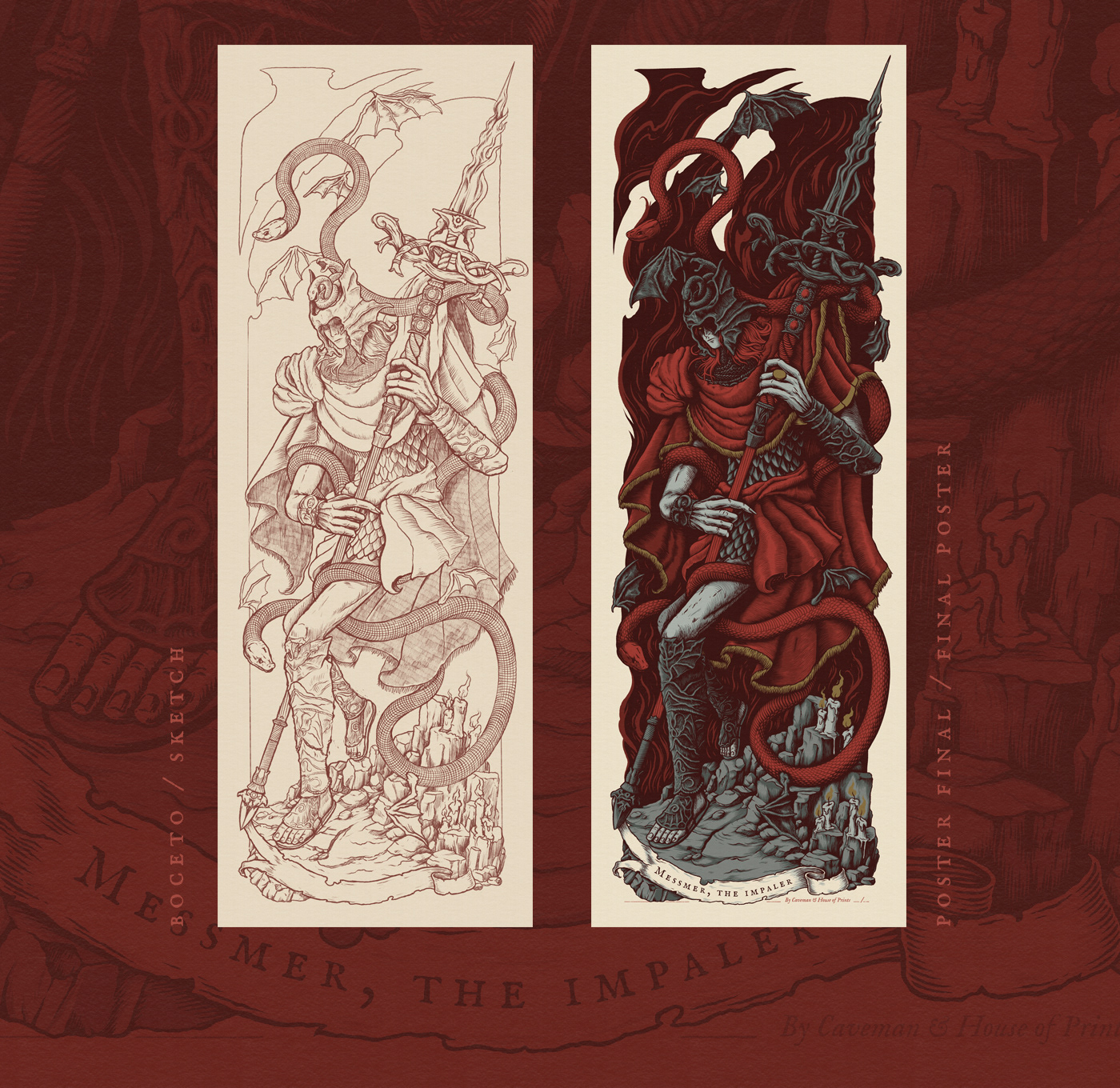 FromSoftware dark souls Bloodborne screenprint serigrafia video game medieval gothic EldenRing messmer