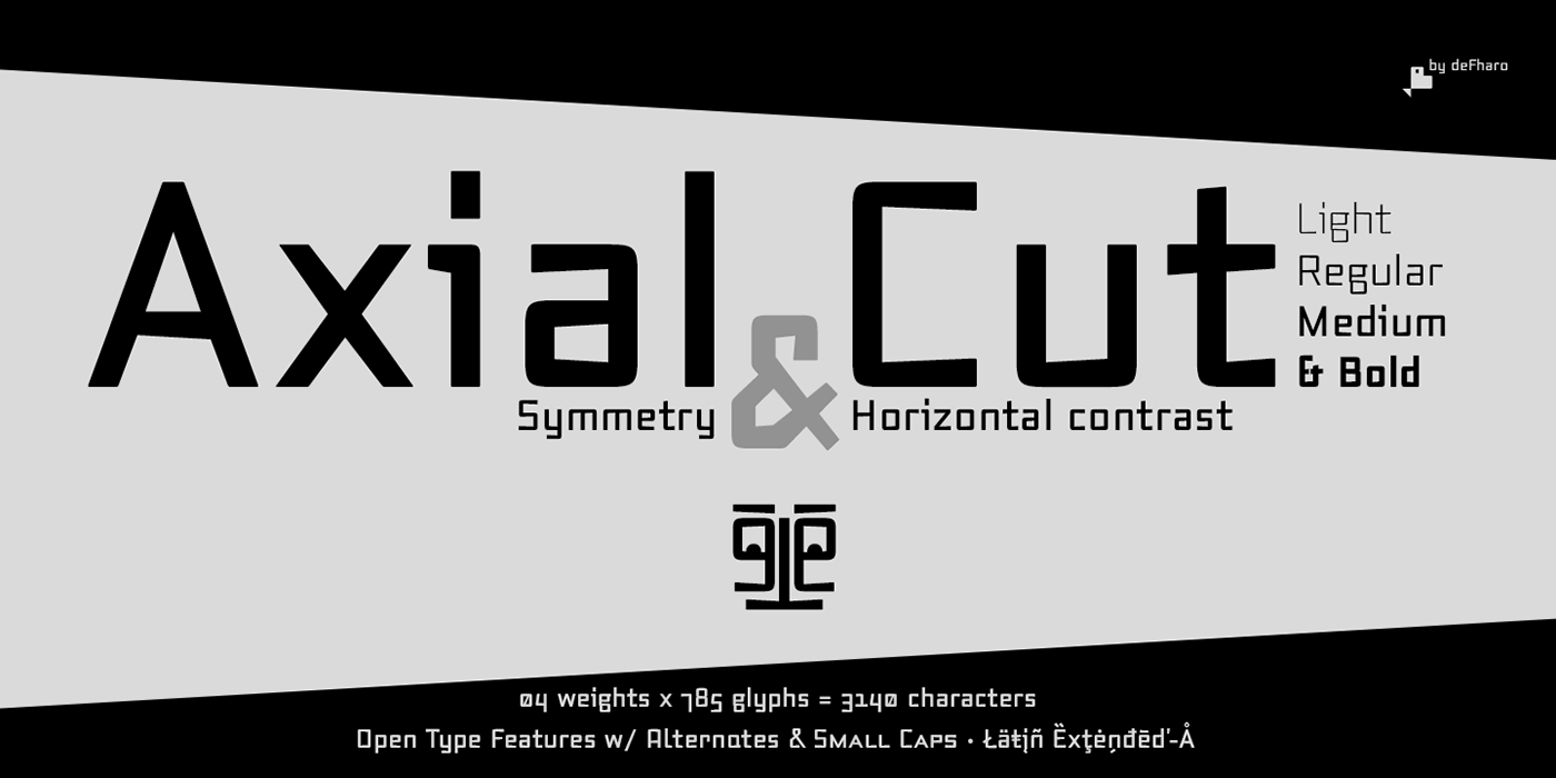 Axial Cut Techno Typefaces