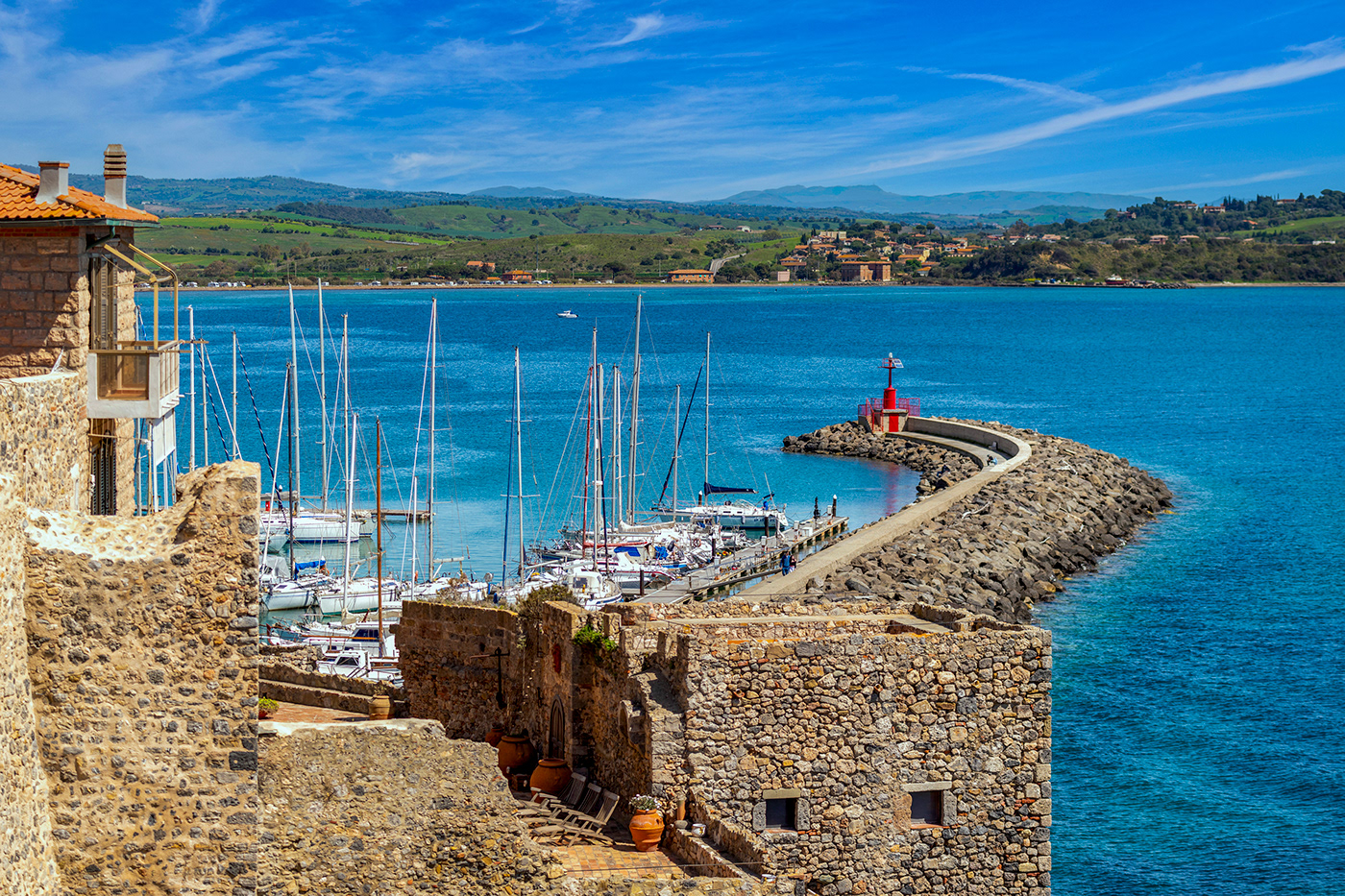 Tuscany Italy shores Seaside blue Mediterranean Sea Travel tourism discover Talamone