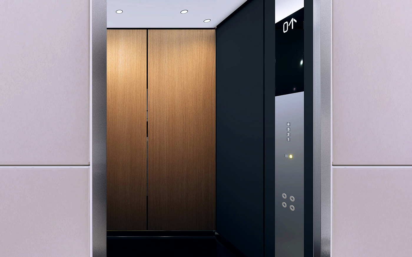 elevator product design  design strategy Virtual reality CFM building Technology visual identity design architecture