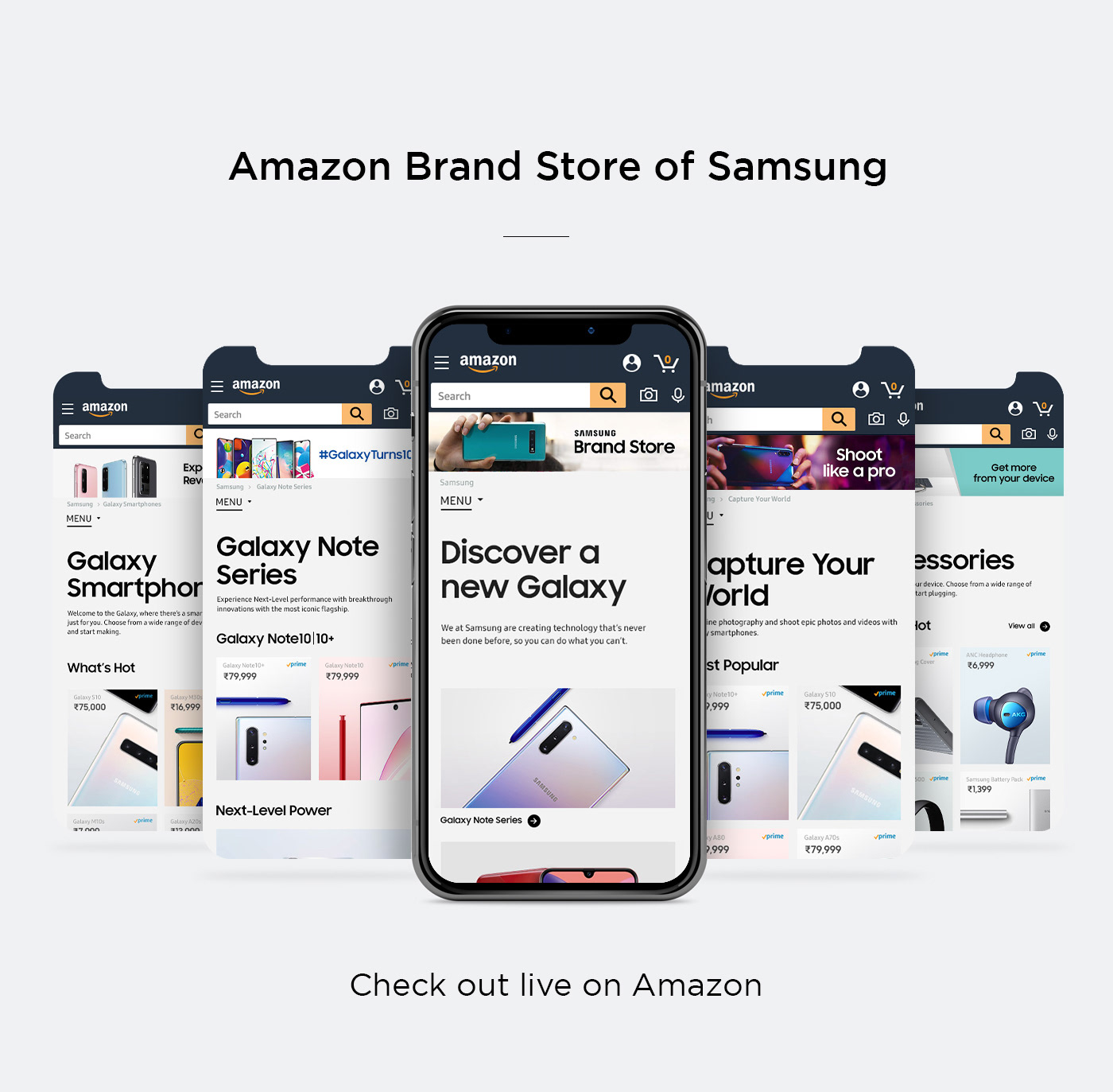 Amazon brand store Samsung Samsung brand Store smartphones UI UI/UX