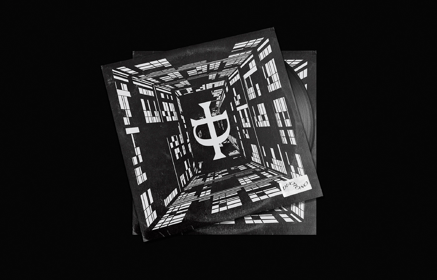 music brutal Super minimal dark black white Brutal Design techno electrinic music album cover design