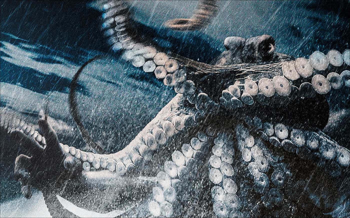 hp lovecraft lovecraft cthulhu Ocean storm photo illustration  nathan spotts Elder God compositing photoshop