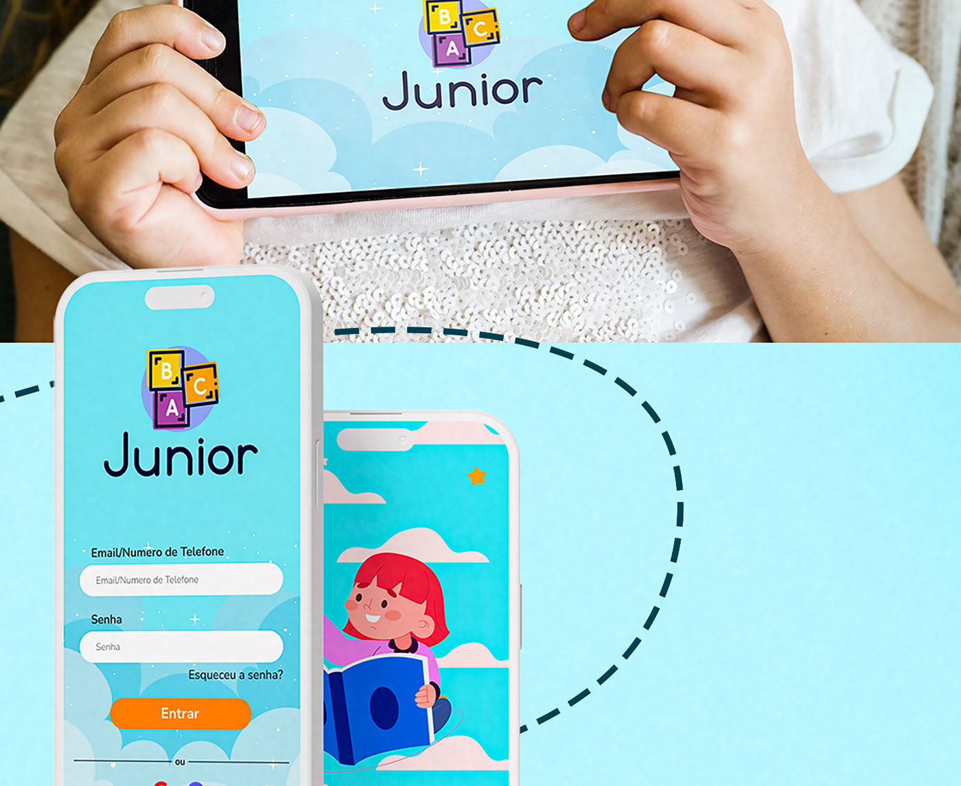 UI/UX user interface Mobile app user experience Figma Education criança kids Case Study app design