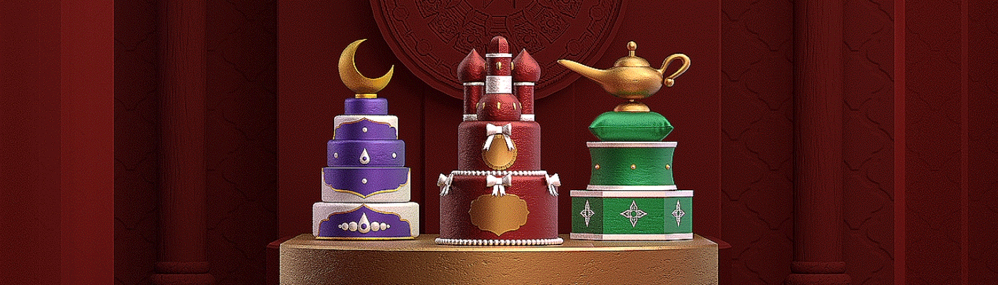 aladdin Birthday VDAS middleeast cake texture genie arabian mosque Halo