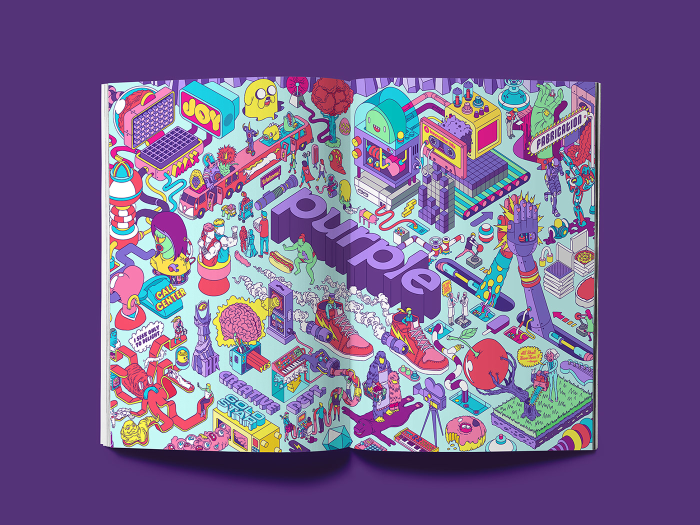 isometric illustration purple mattress ILLUSTRATION  brand book color dave arcade