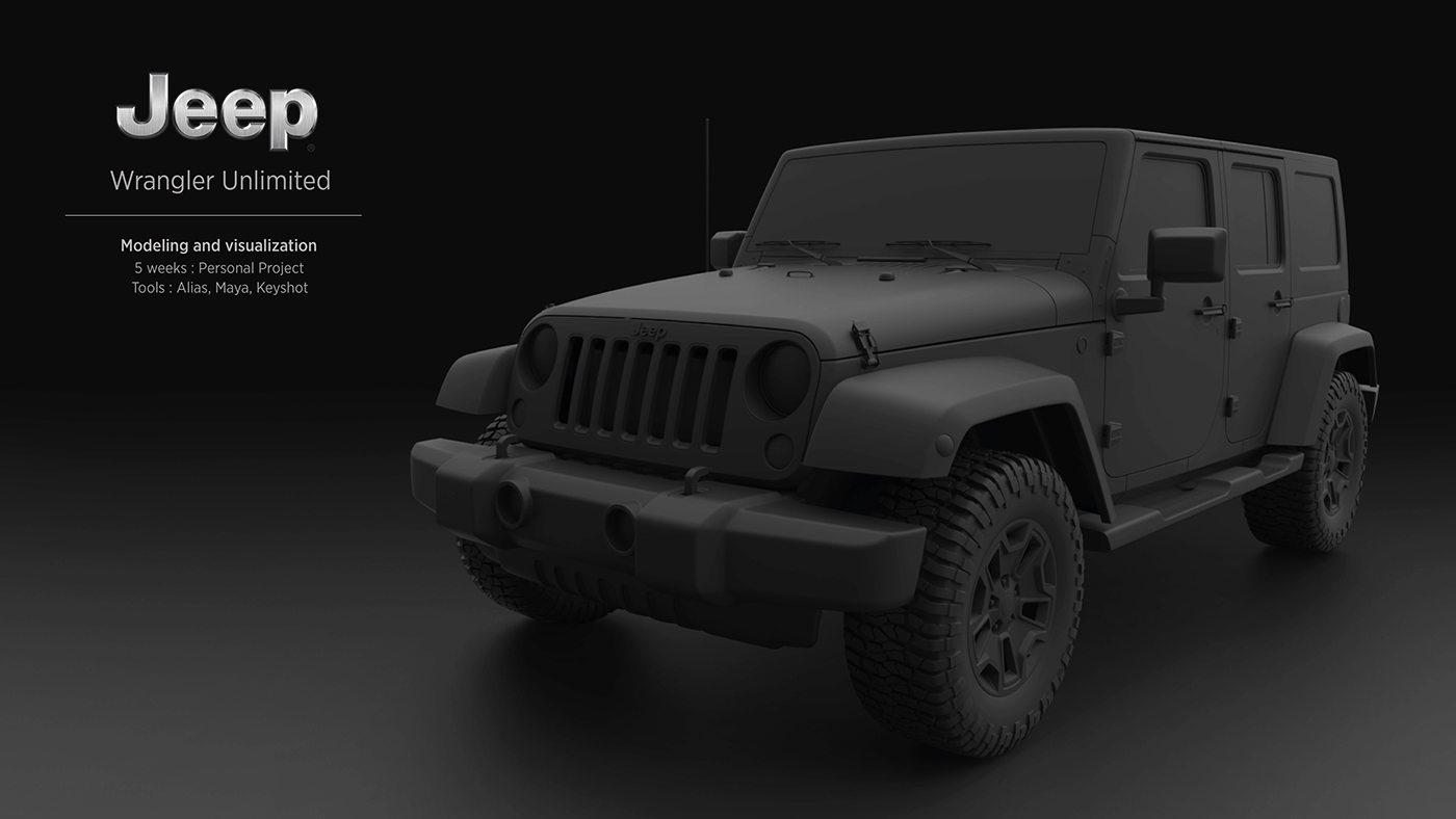 3d modeling visualization rendering jeep