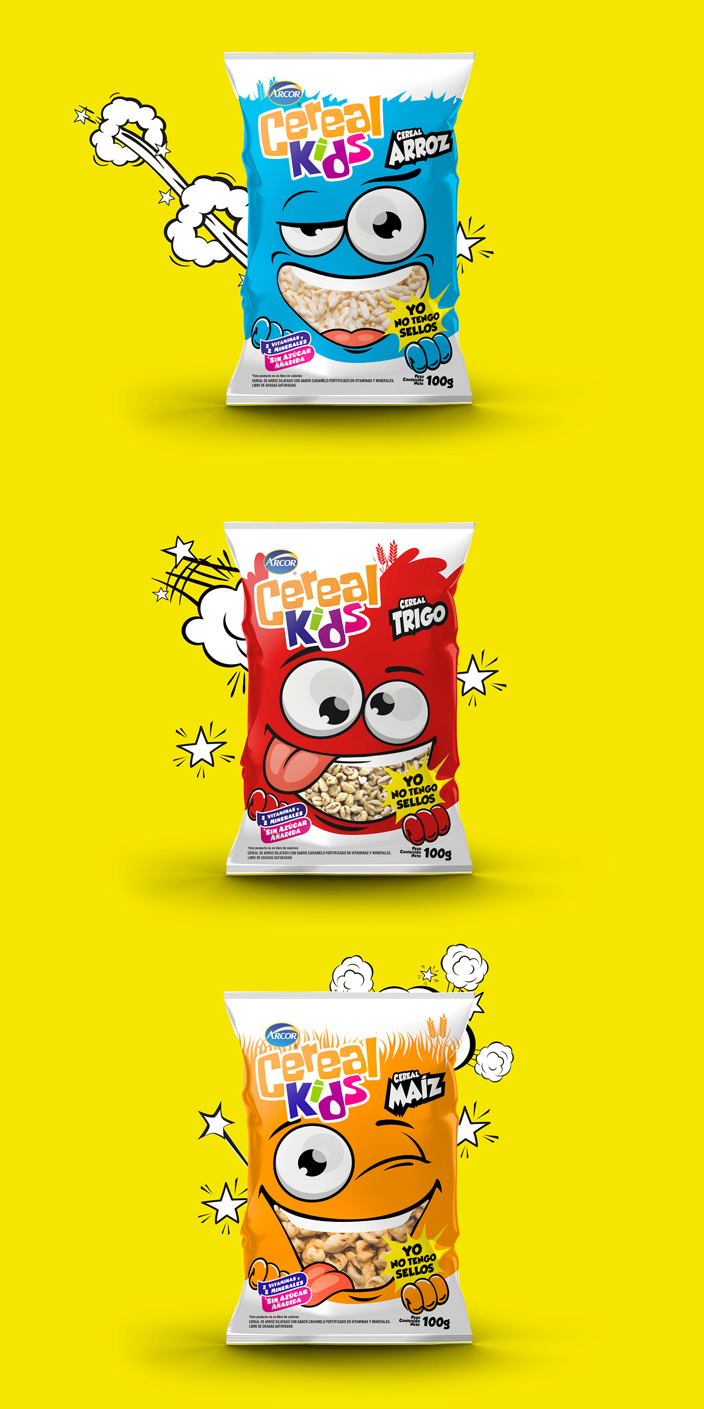 arcor Cereal Cereales chile diseño ilustracion Packaging design breakfast cereal