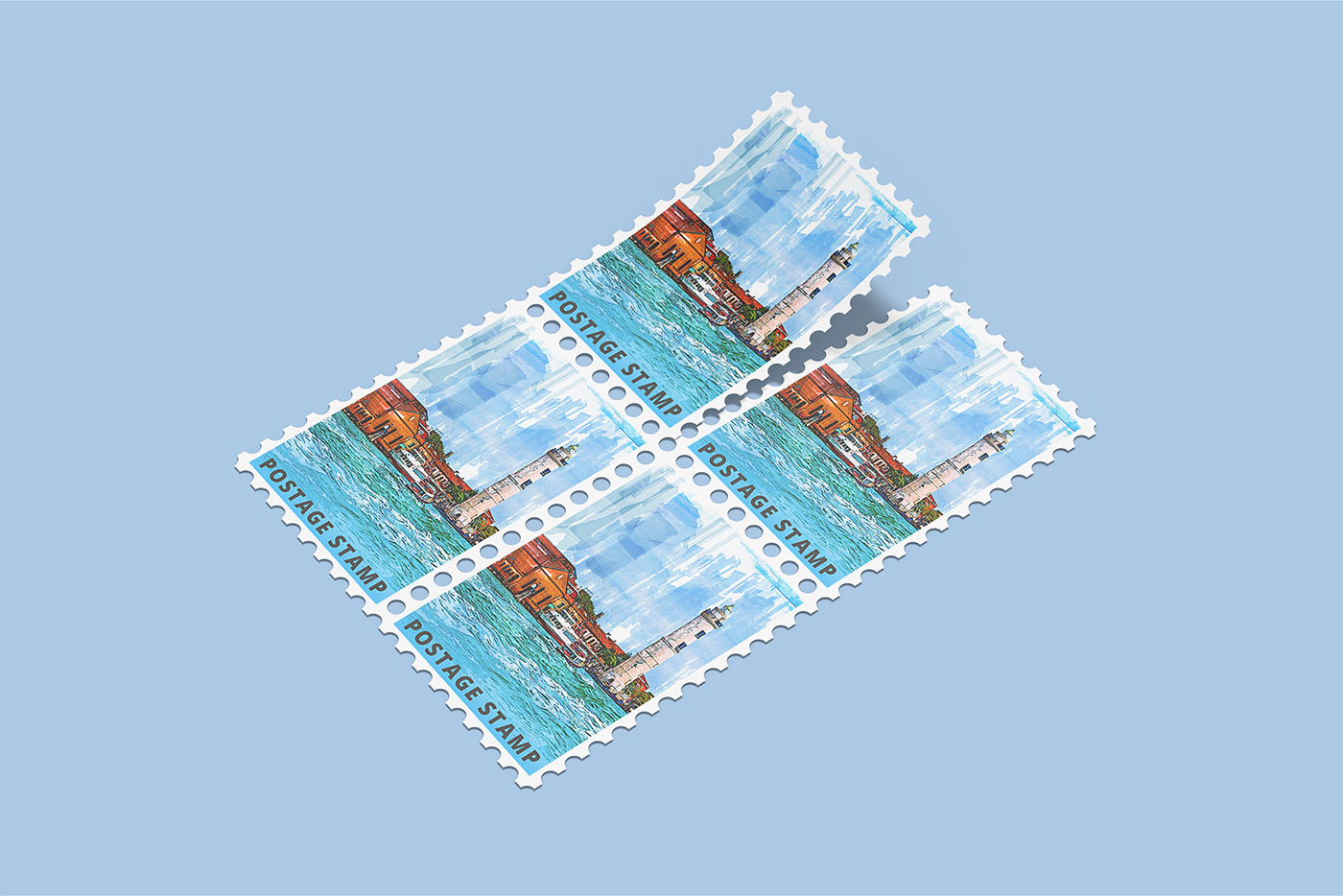 envelope Label letter mailing Mockup postage stamp postcard stamp sticker