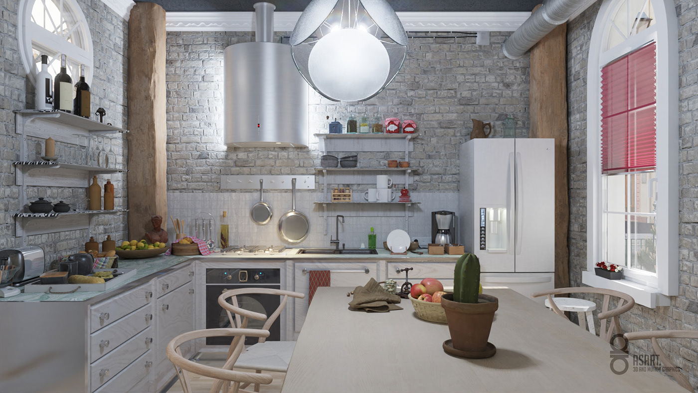 3d design 3d lighting 3d modeling architectural design archviz cg render cooking kitchen