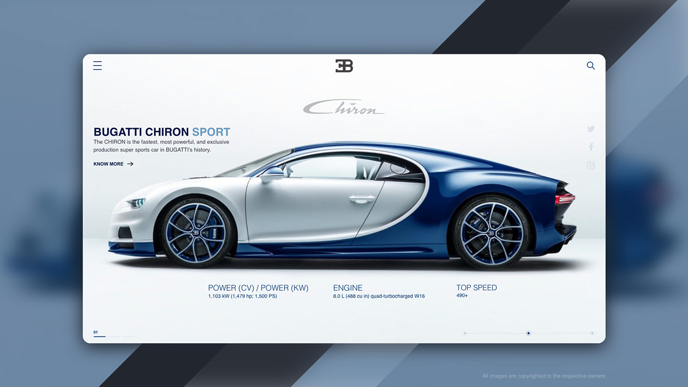 adobexd automotive   bugatti concept landingpage portfolio Supercars UX design