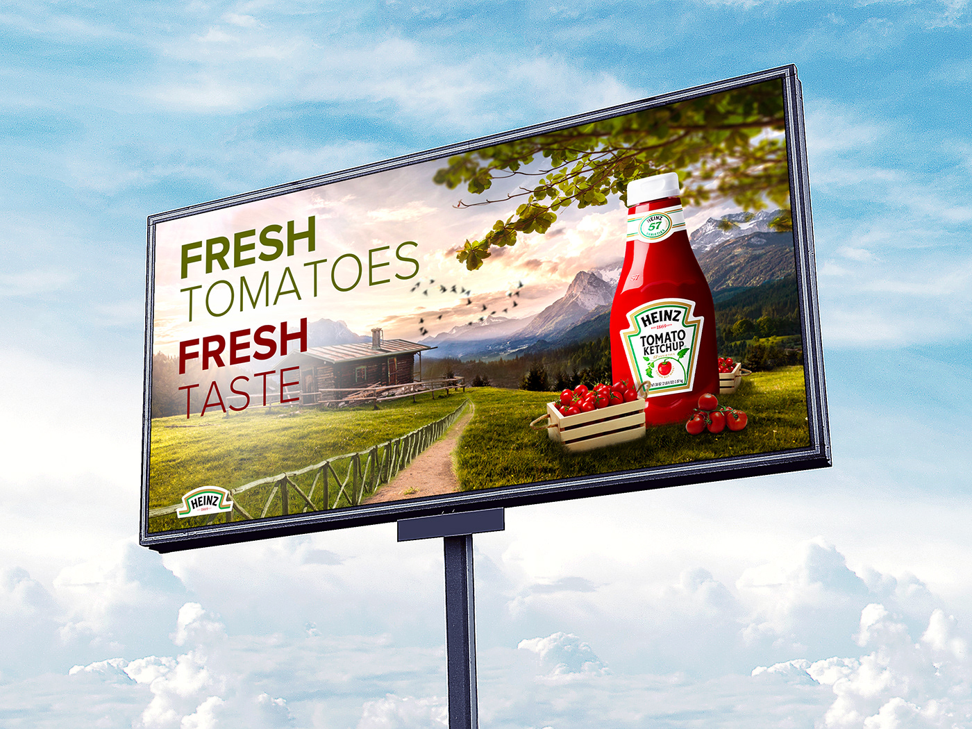 heinz poster billboard graphicdesign posterdesign product advertisingposter ketchup posmaterials rollup