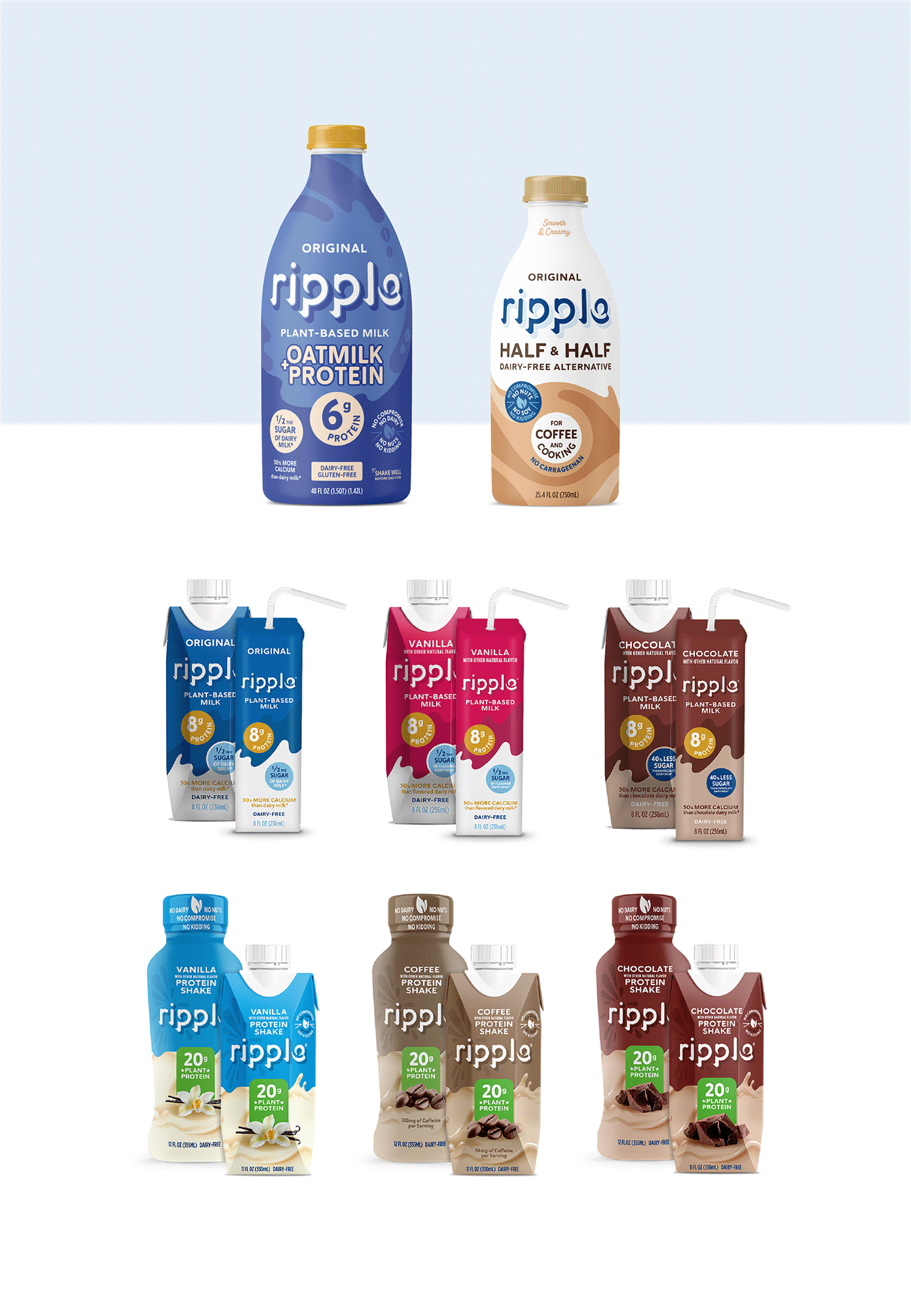 milk shake protein Dairy Packaging logo pea organic bio dairy-free