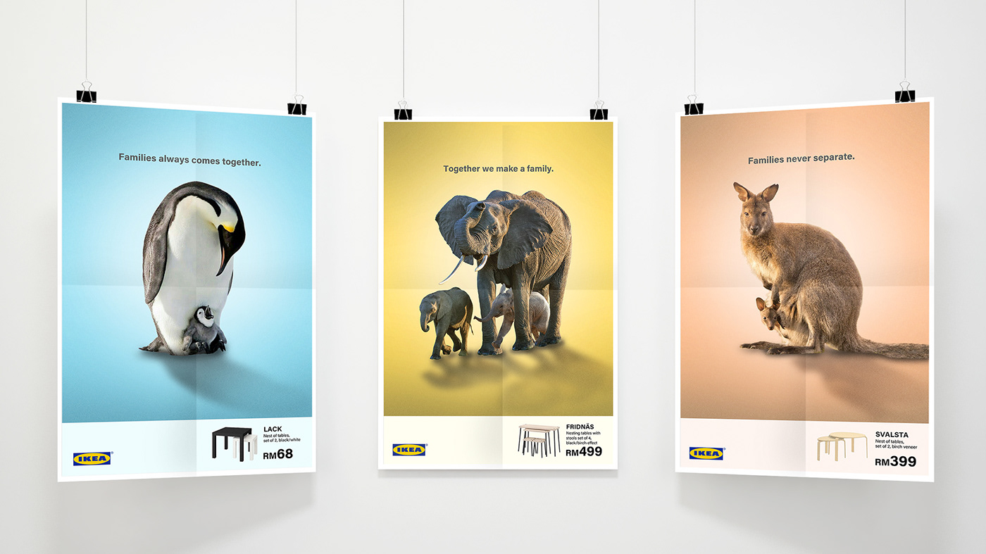 campaign Advertising  marketing   creative ads ikea furniture family graphic design  poster