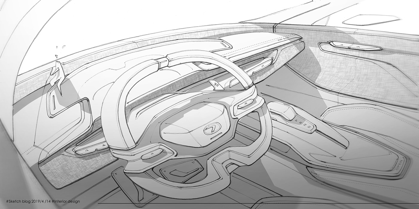 interior design  Transportation Design automotive   design product design  industrial design  car design Car Interior car sketch