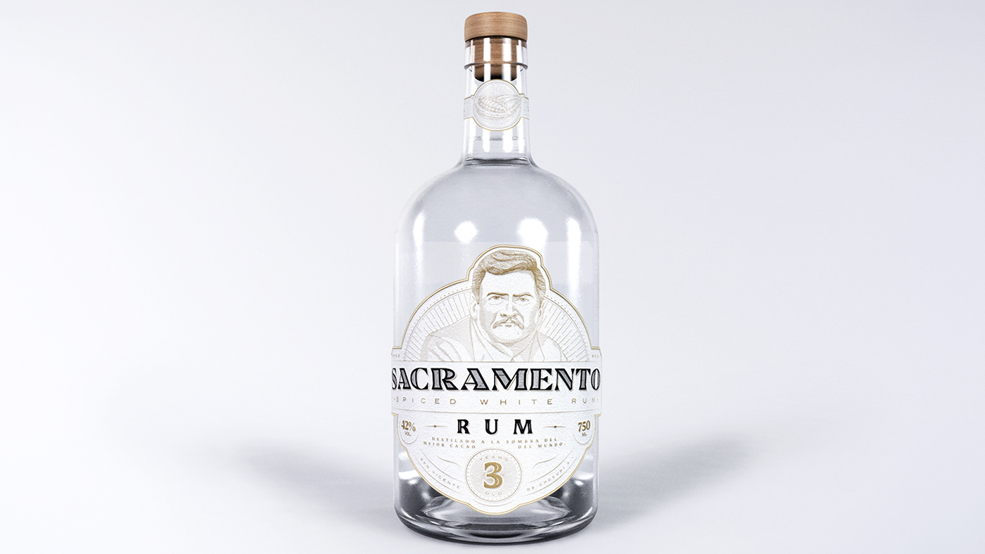 3D Logo Design Packaging Render Rum typography  