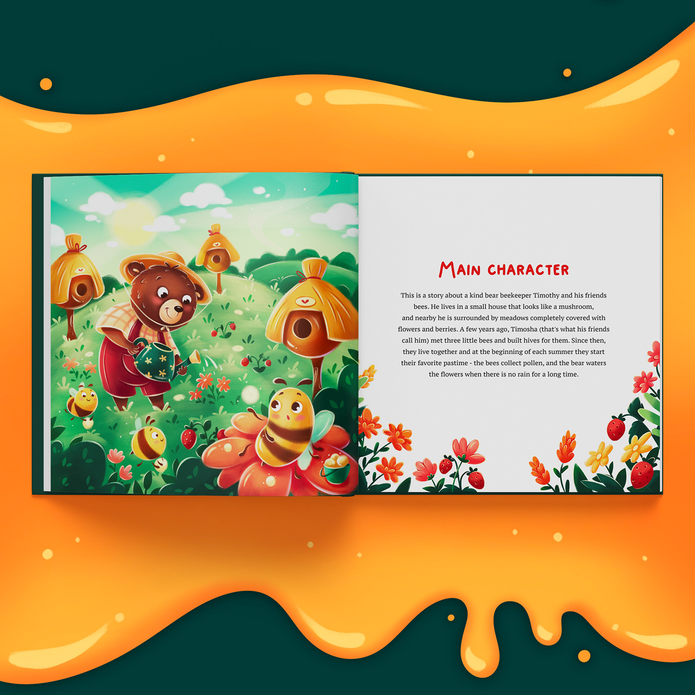 art challenge book cover Book Cover Design book illustration children illustration children's book honey summer