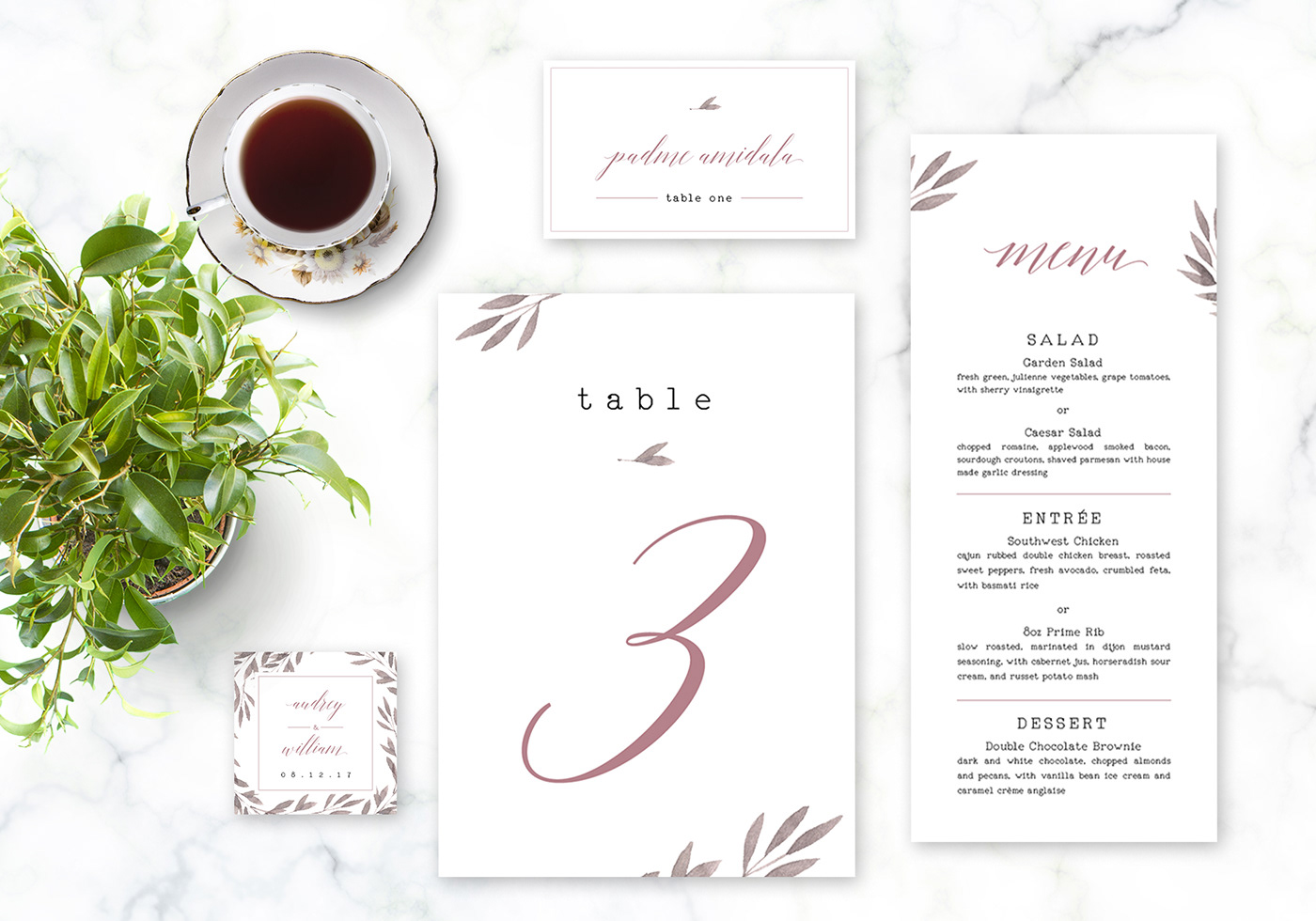 clean elegant floral minimalist modern Rose Gold simple wedding invitation save the date wedding