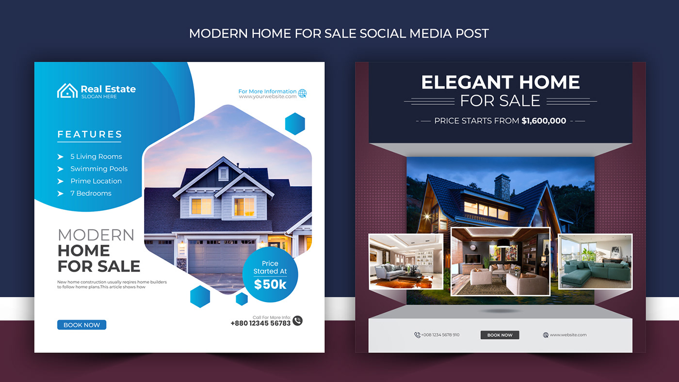 design marketing   modren home Social media post