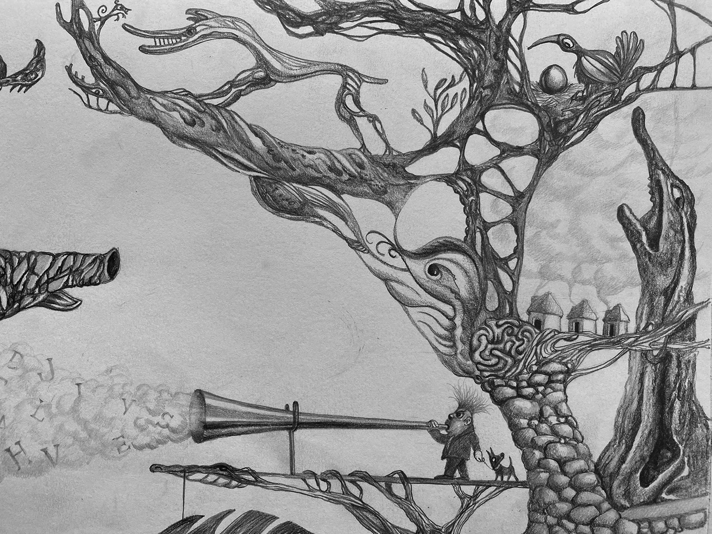 conceptuel crayon dessin Dessin au crayon Drawing  ILLUSTRATION  imaginaire noir et blanc Rêve surrealiste