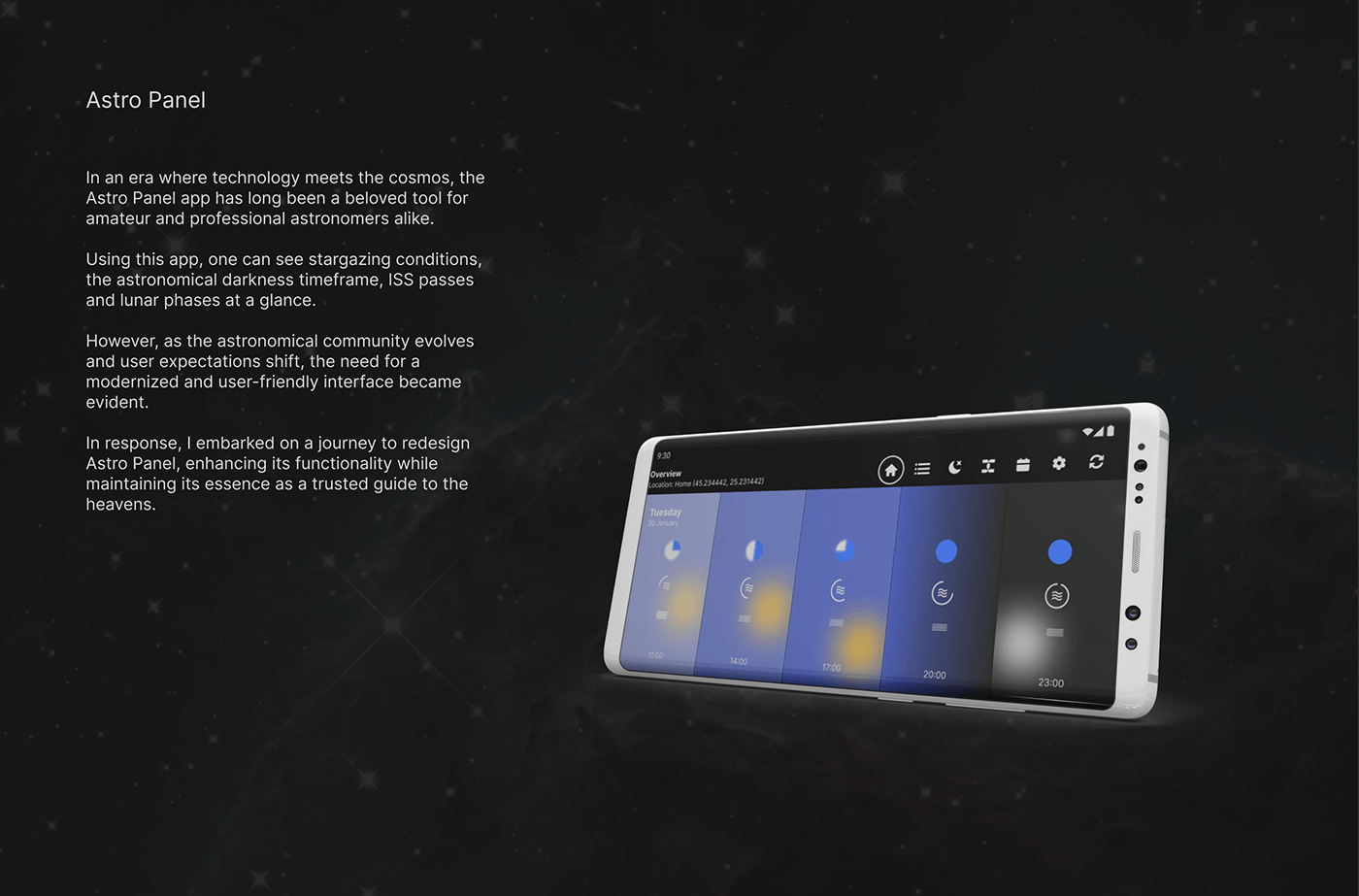 UI/UX ui design user interface Figma Mobile app design astrophotography astronomy Space 