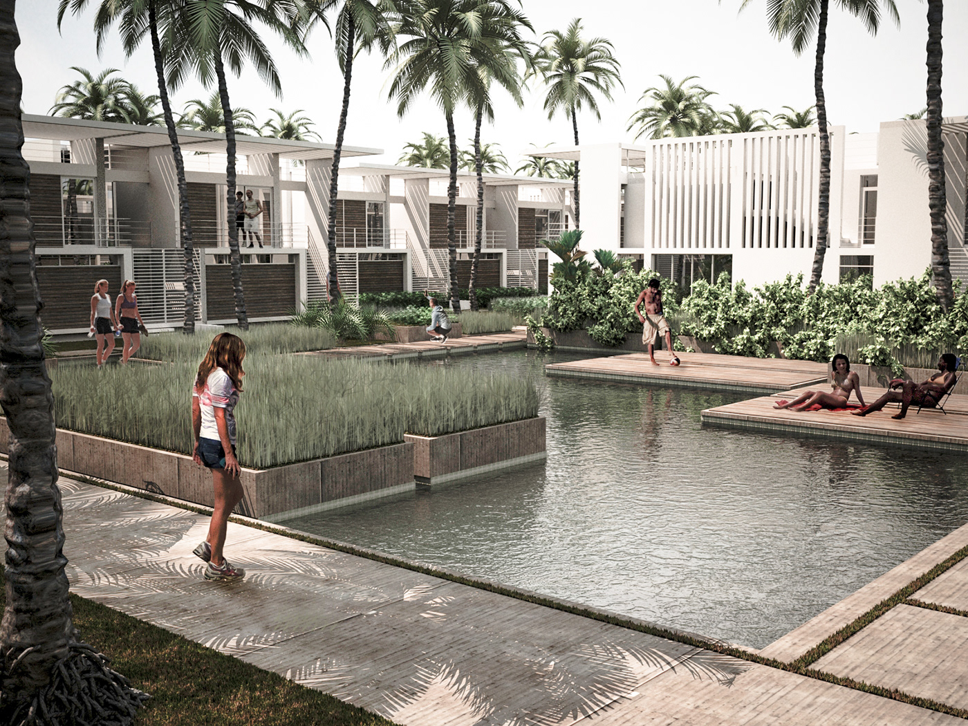 Urban Design Villa Beach house Minimalism residential complex Landscape Master Plan beach Pool