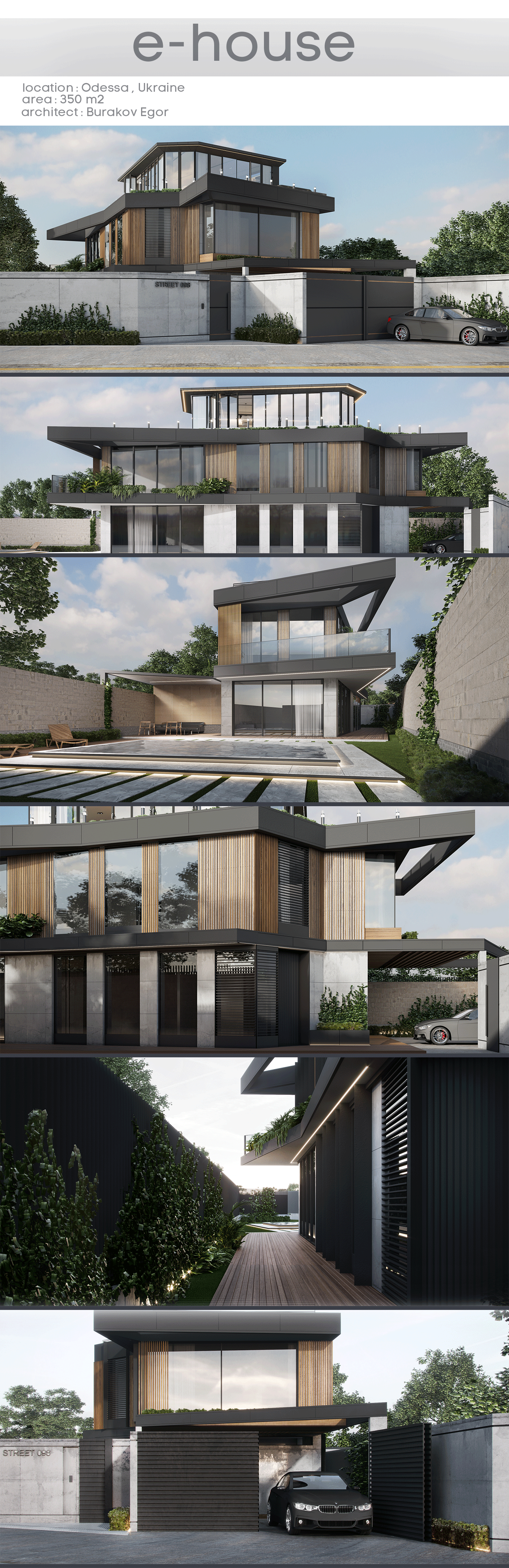 modern architecture private house 3dsmax Render CG visualisation corona render  design architect building