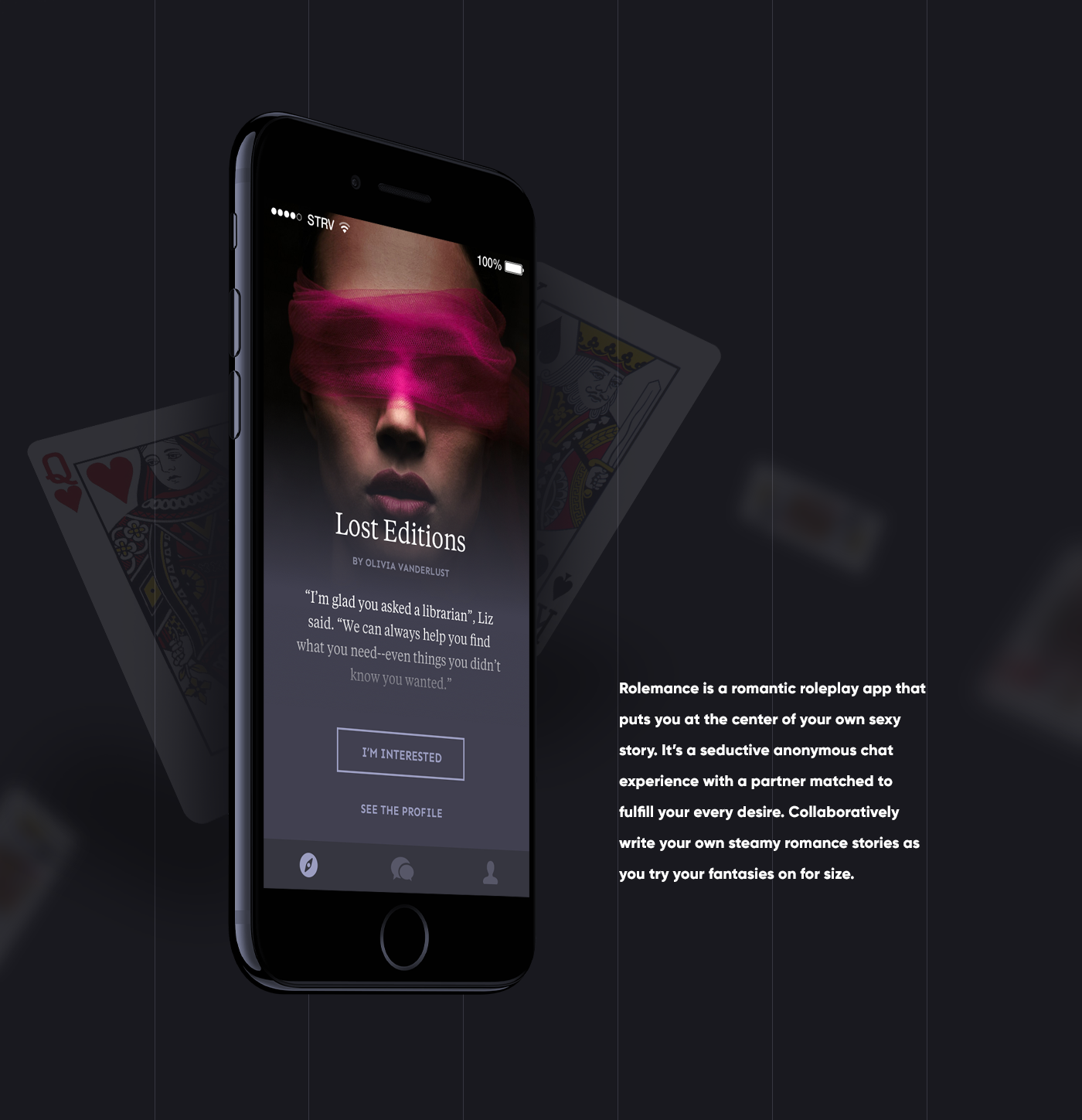 UI Mobile app dark girls erotic typography   interaction visual grid Interface