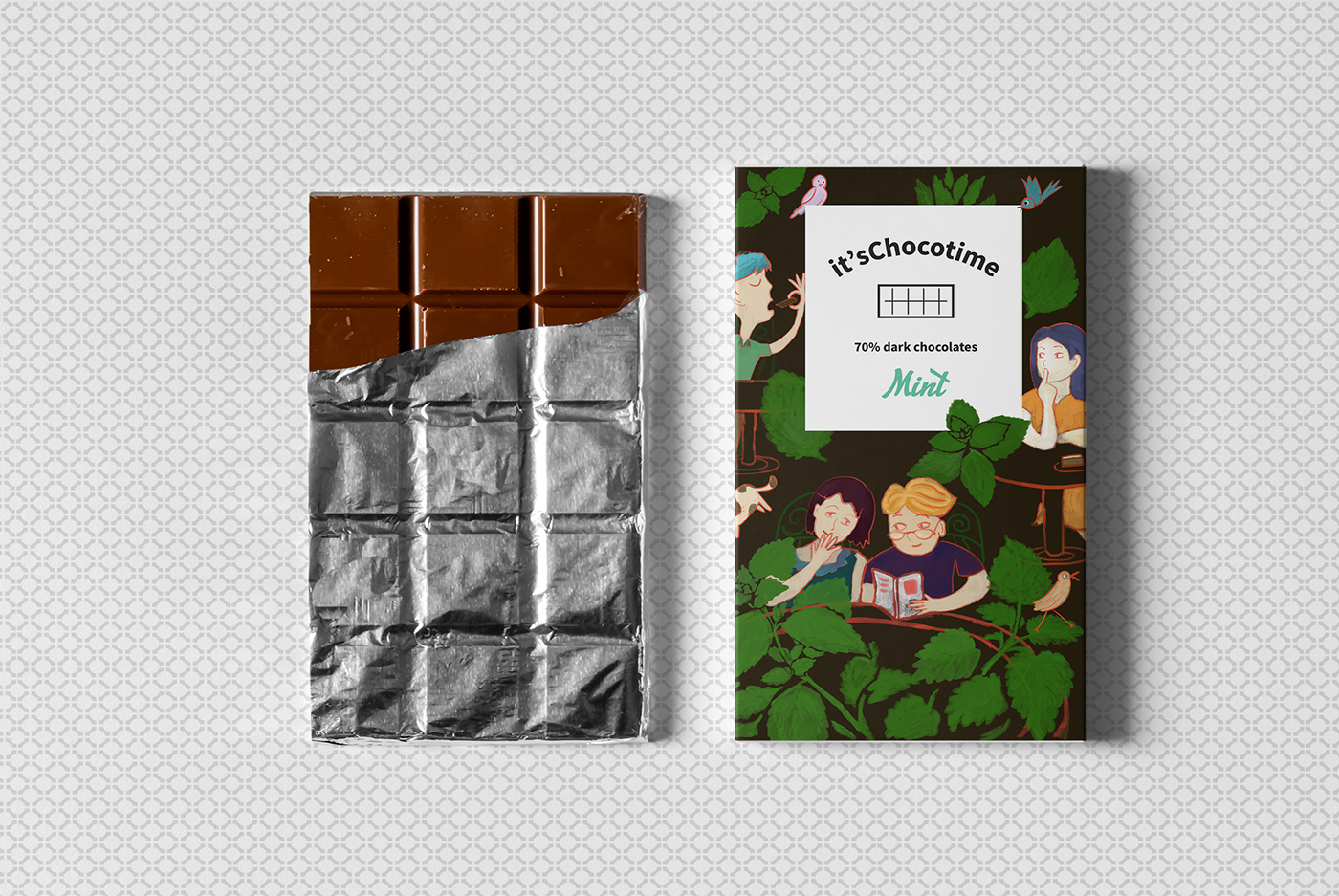 Packaging ILLUSTRATION  chocolate package design  Character product prints sweet choco time Coffee