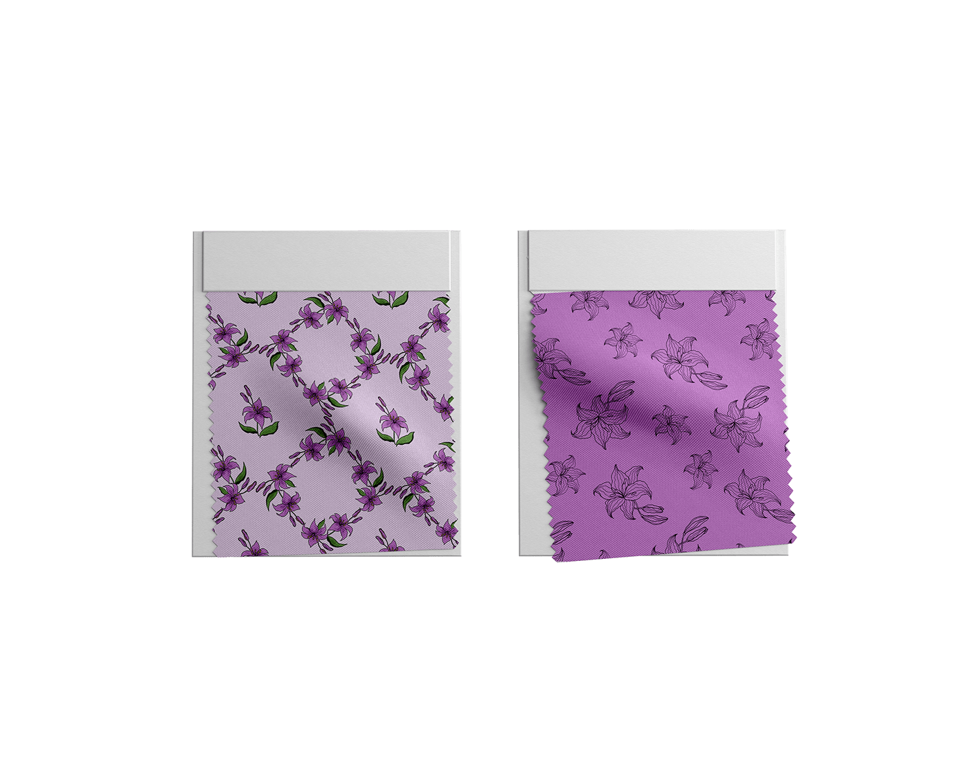 flower Lilly violet seamless pattern watercolor line art scrapbooking digital paper