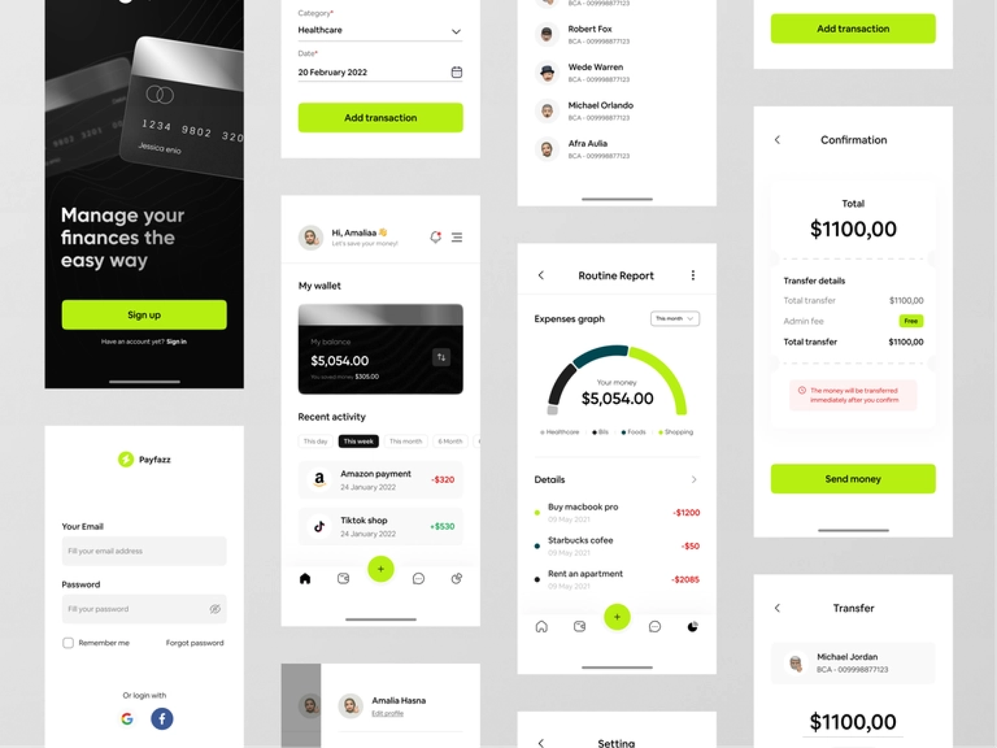 app design banking app clean finance app financial app Fintech ios Mobile UI savings WALLET