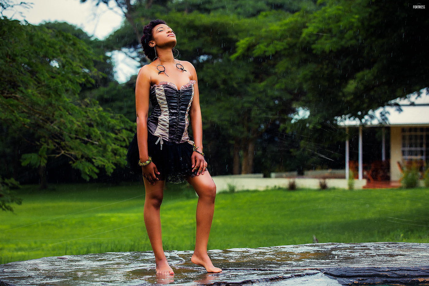 water model monkey pools Lusaka Zambia Outdoor Fashion  gothic water nature black dress