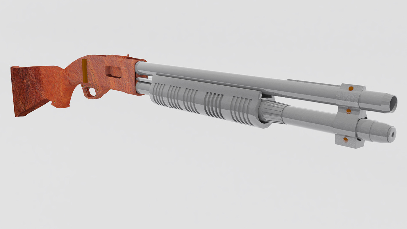 arnold Render 3D modeling 3ds max shotgun texturing lighting