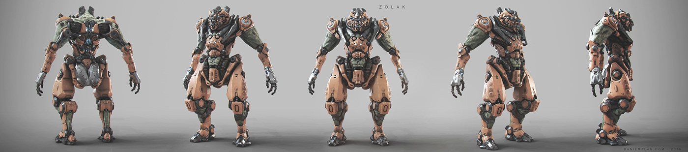 Zbrush Character design mech robot Scifi concept danie zolak