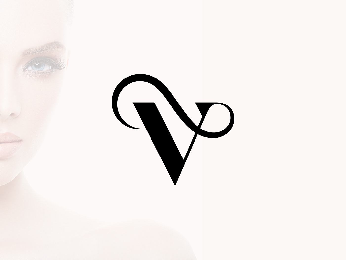 beauty clinic Easthetic  Fashion  letter logo Logo Design timeless v symbol woman