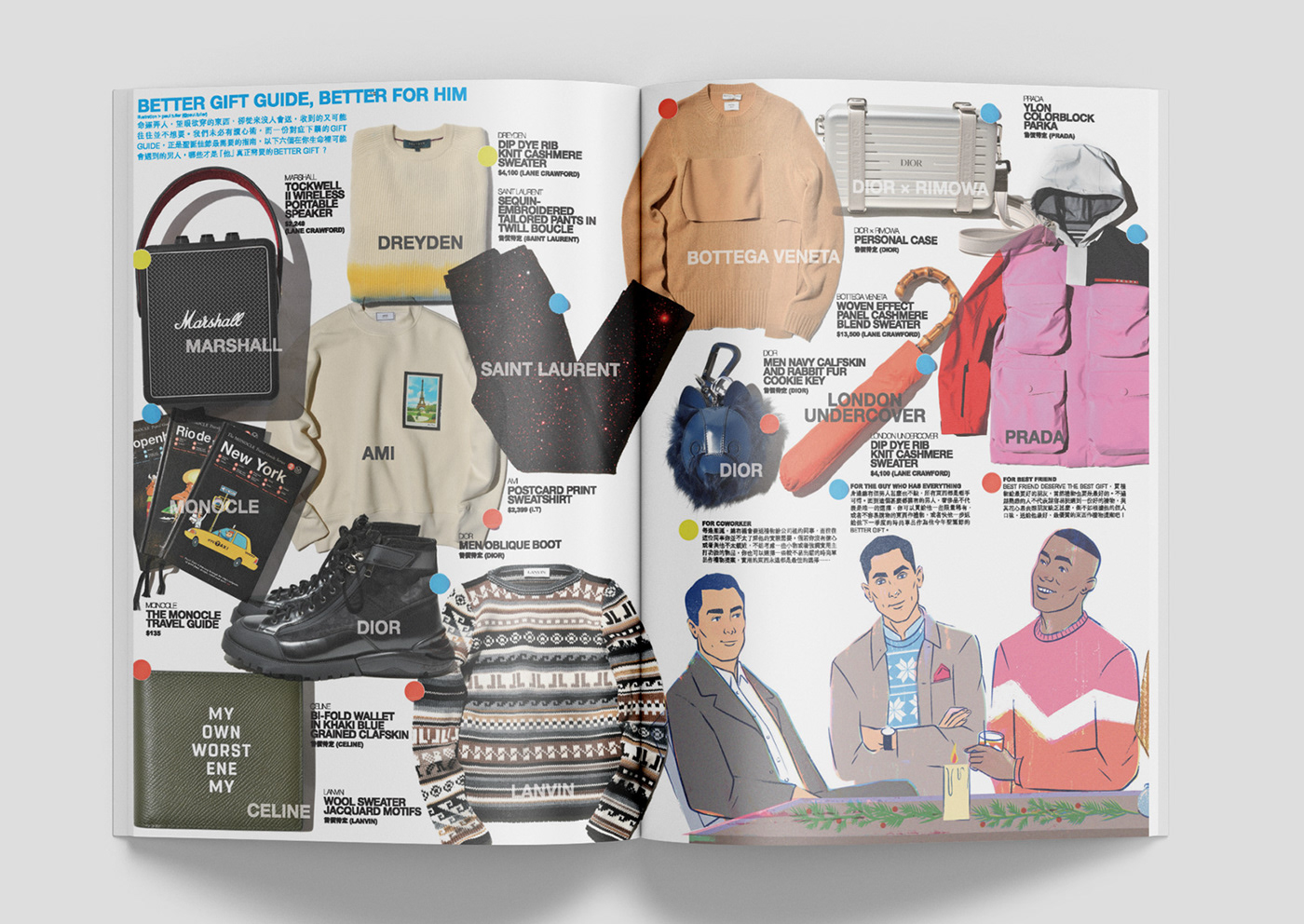 editorial fashion illustration gift guide ILLUSTRATION  Menswear