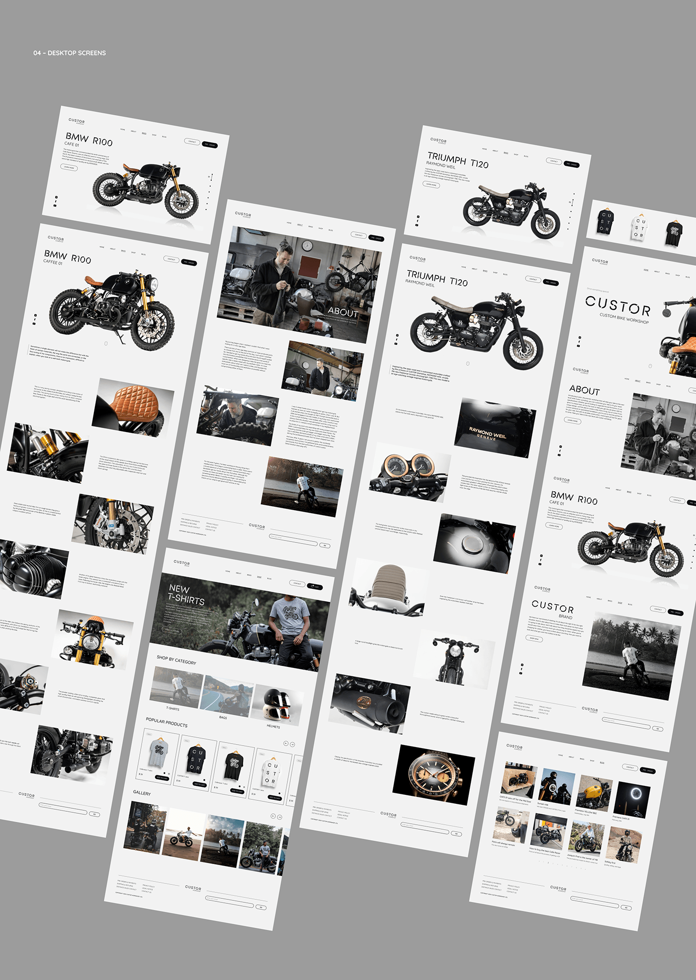 Bike Custom landing page Mockup motorbike motorcycle UI/UX Web Design 