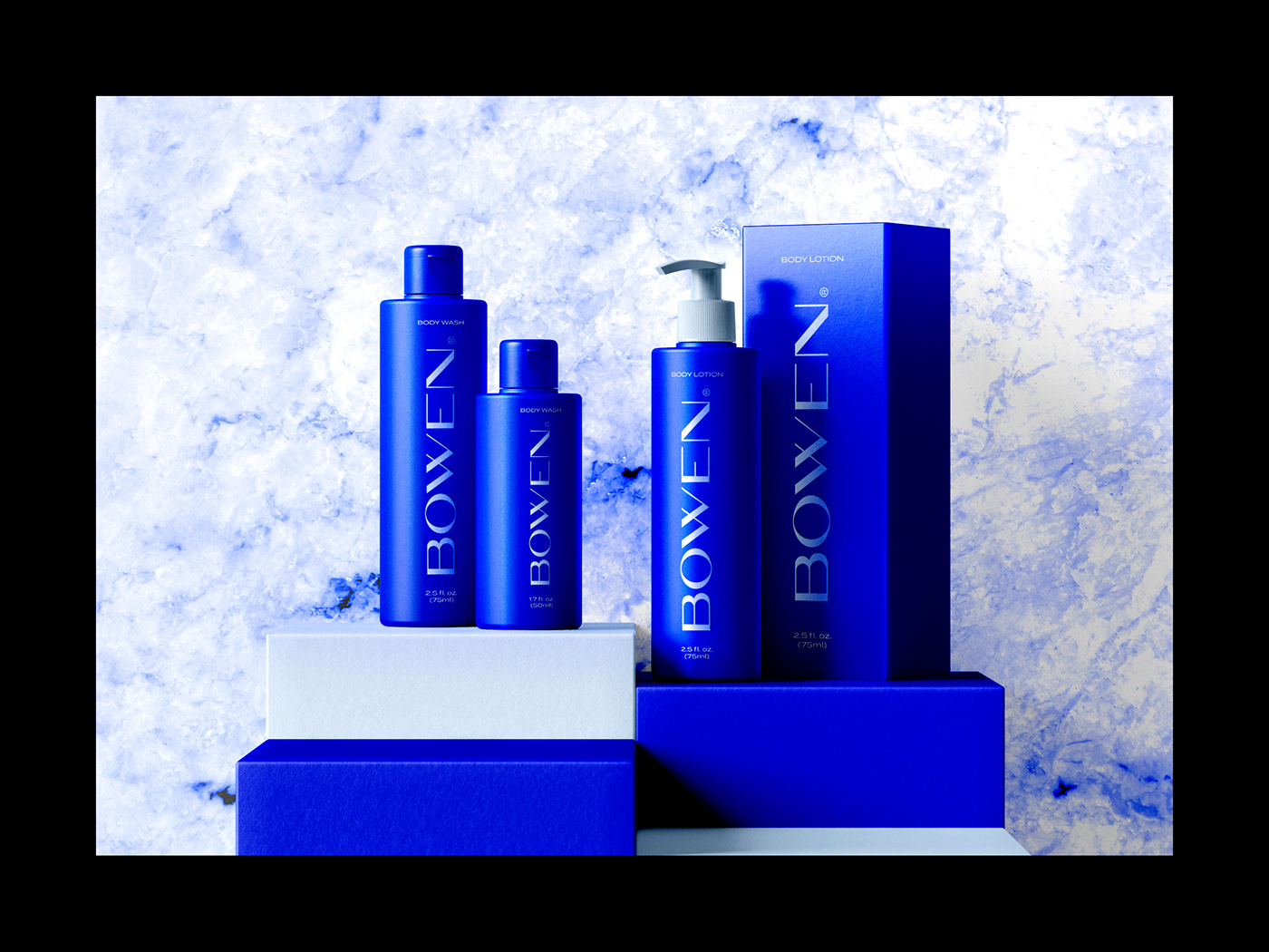 beauty blue box branding  cosmetics Packaging packaging design skincare minimalist typographic