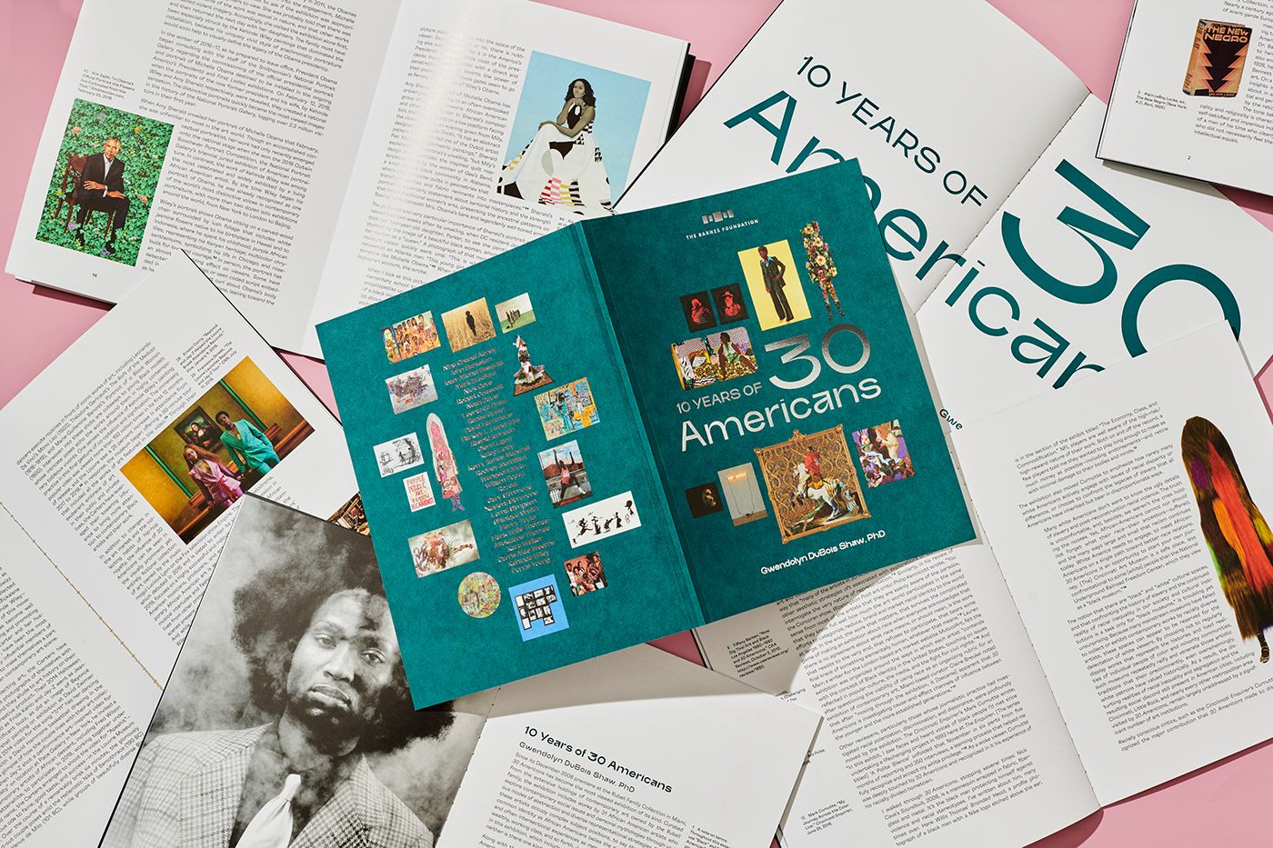 30 Americans art book exhibit Invitation museum bruta.types Grilli Type publication spread design