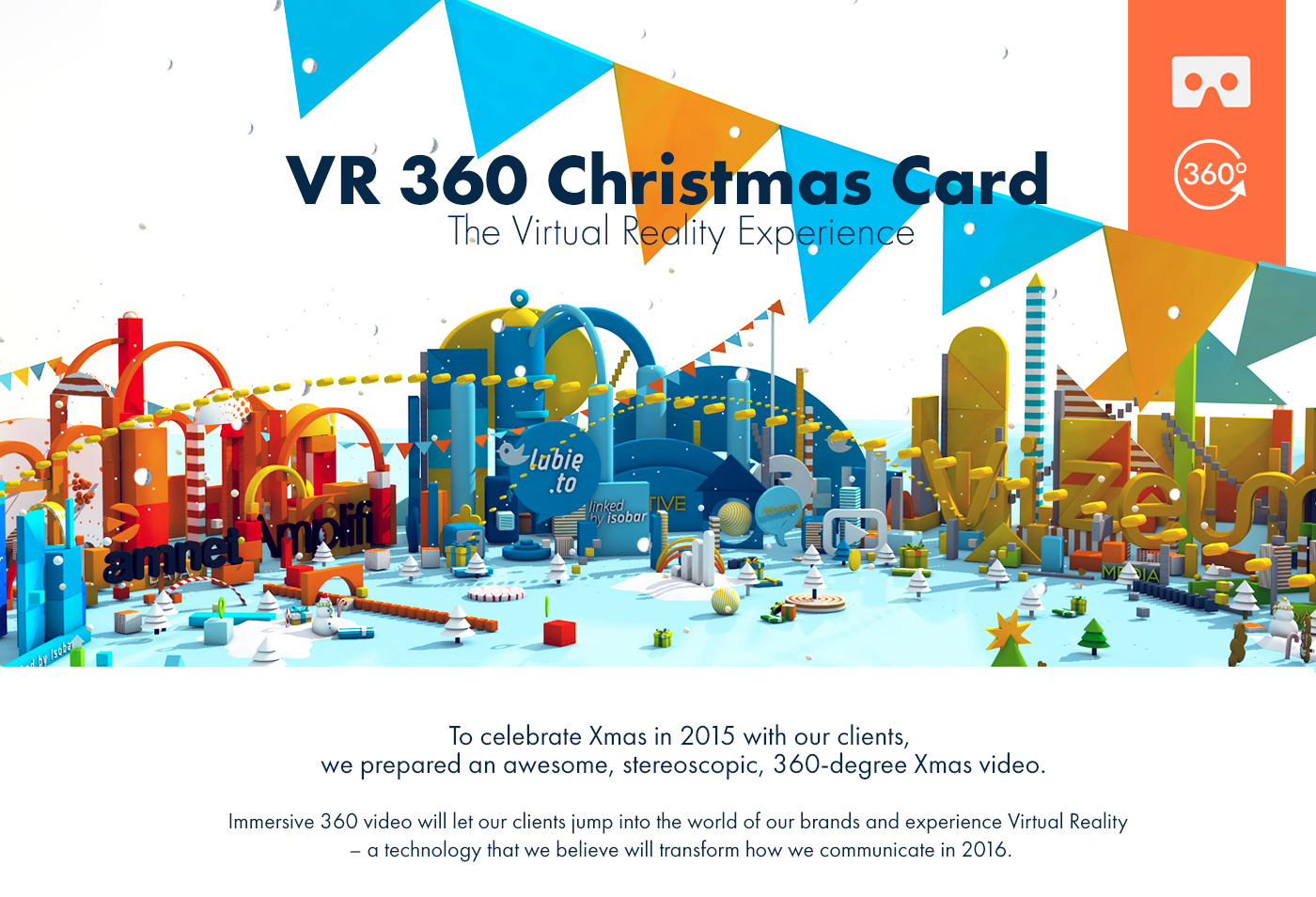 christmas  VR Virtual reality innovation cardboard agumed reality 360 oculus rift Oculus Rift 360 animation 360 video xmas stereoscopic Christmas vr vr 360 innovation christmas card